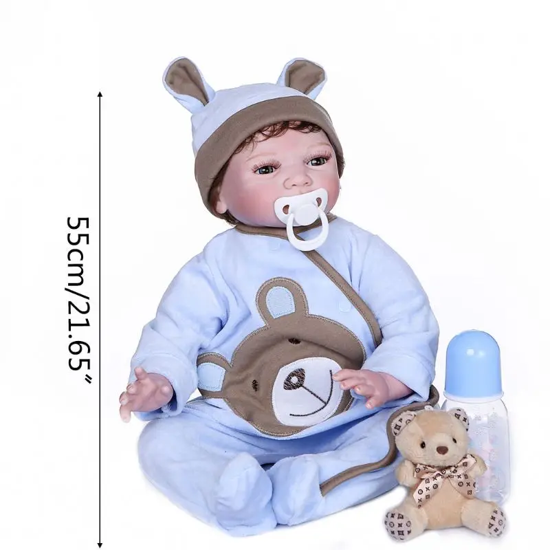 

Realistic Doll Soft Body Vinyl Toddler Babies Lifelike Boy Bear Toy Christmas
