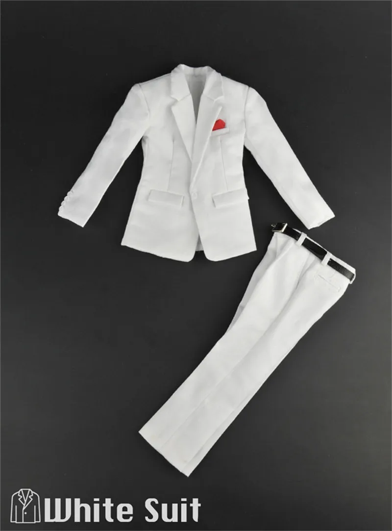 ZY5006 1/6 Male Soldier White Shirt Office Gentleman Red Suit Pants Trousers Clothing Set Business For 12 Inch Figure Body - купить по