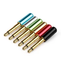 jack 3 5 earphones plug 3 5mm 2 poles mono male plugs aluminum alloy gold plated wire connector black silver blue red green gold