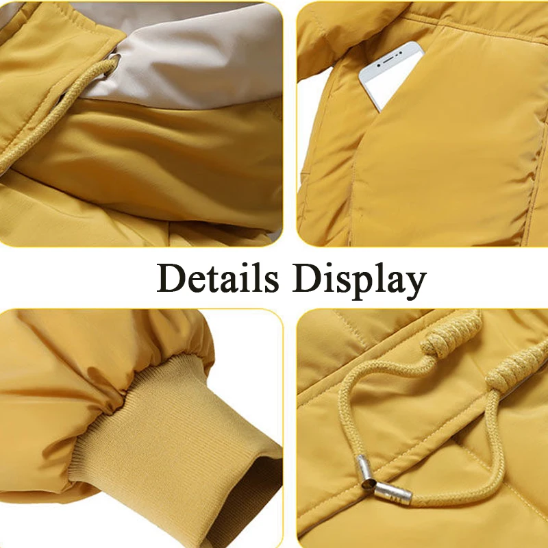 

Parkas Womens Winter Plus Size 3XL Windproof Patchwork Big Pockets Personality Thicken Students Girls Candy Color Kawaii Hot New