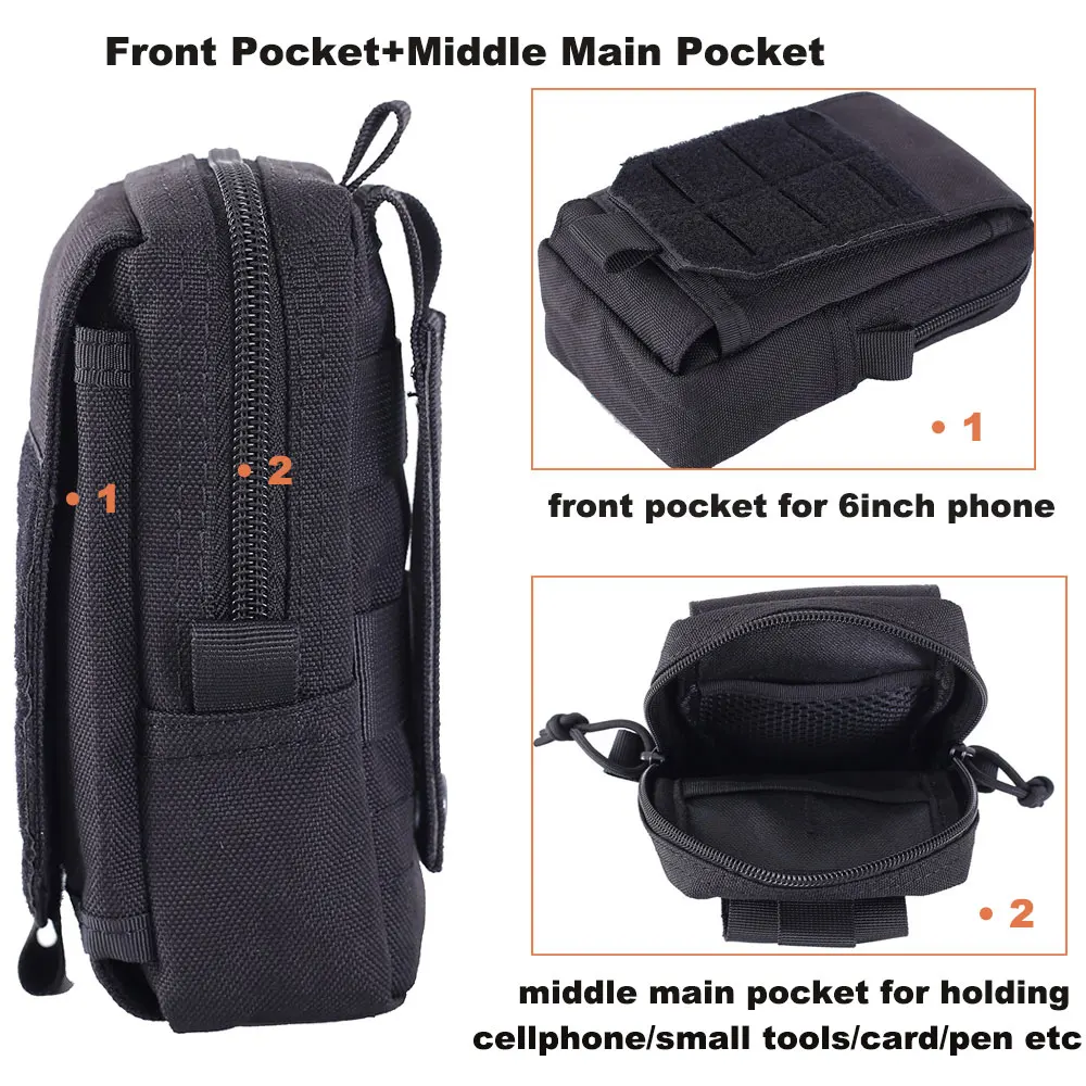 Тактическая мягкая сумка для повседневного использования 1000D поясная телефона