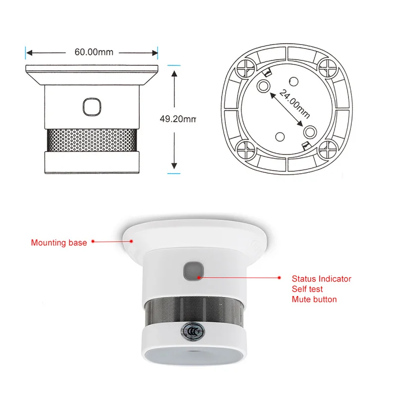 

Smoke Detector Alarm Home High Sensitivity Safety Protection System Wireless Sensor Mini Portable Smart Home