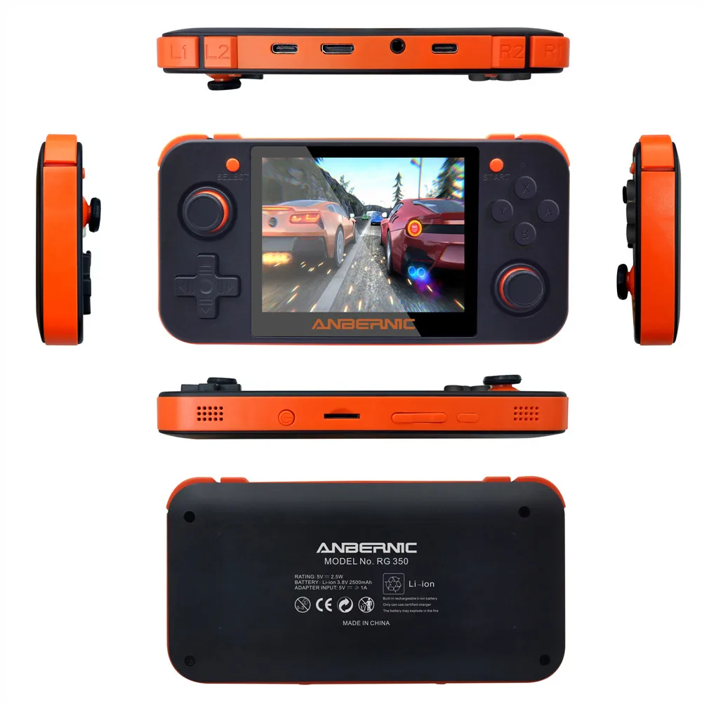 Ретро игровая консоль ANBERNIC с 3 5 дюймовым IPS экраном RG350 видеоигры 2500 + игр 16