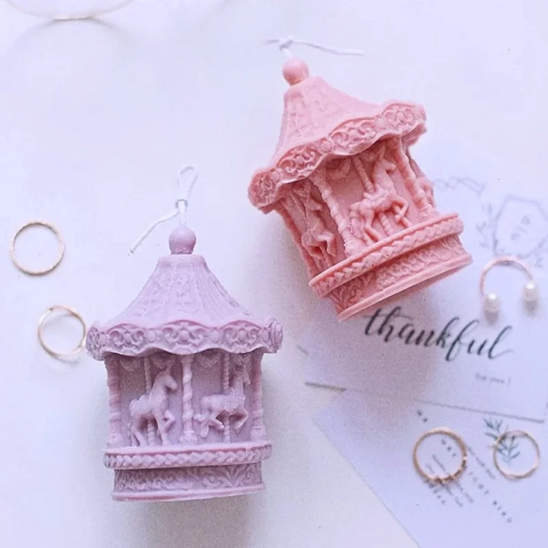 Романтическая силиконовая форма в виде карусели для свечей сделай сам Парк