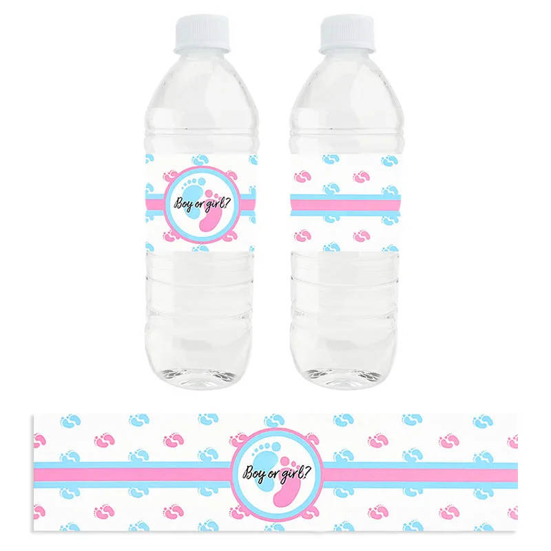 

24Pcs Gender Reveal Party It's Boy Or Girl Mineral Water Bottle Label Stickers Decoration Baby Shower Birthday Party Supplies