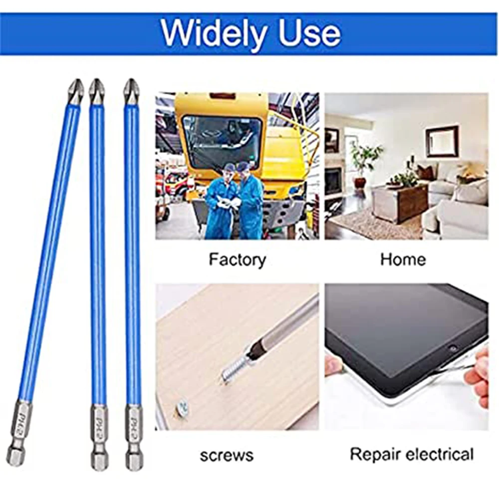 

Magnetic Anti-Slip Drill Bit 7Pcs Magnetic PH2 Phillips Bits Set Hand Tools Screwdriver Drill Bit 25mm-150mm TRYC889