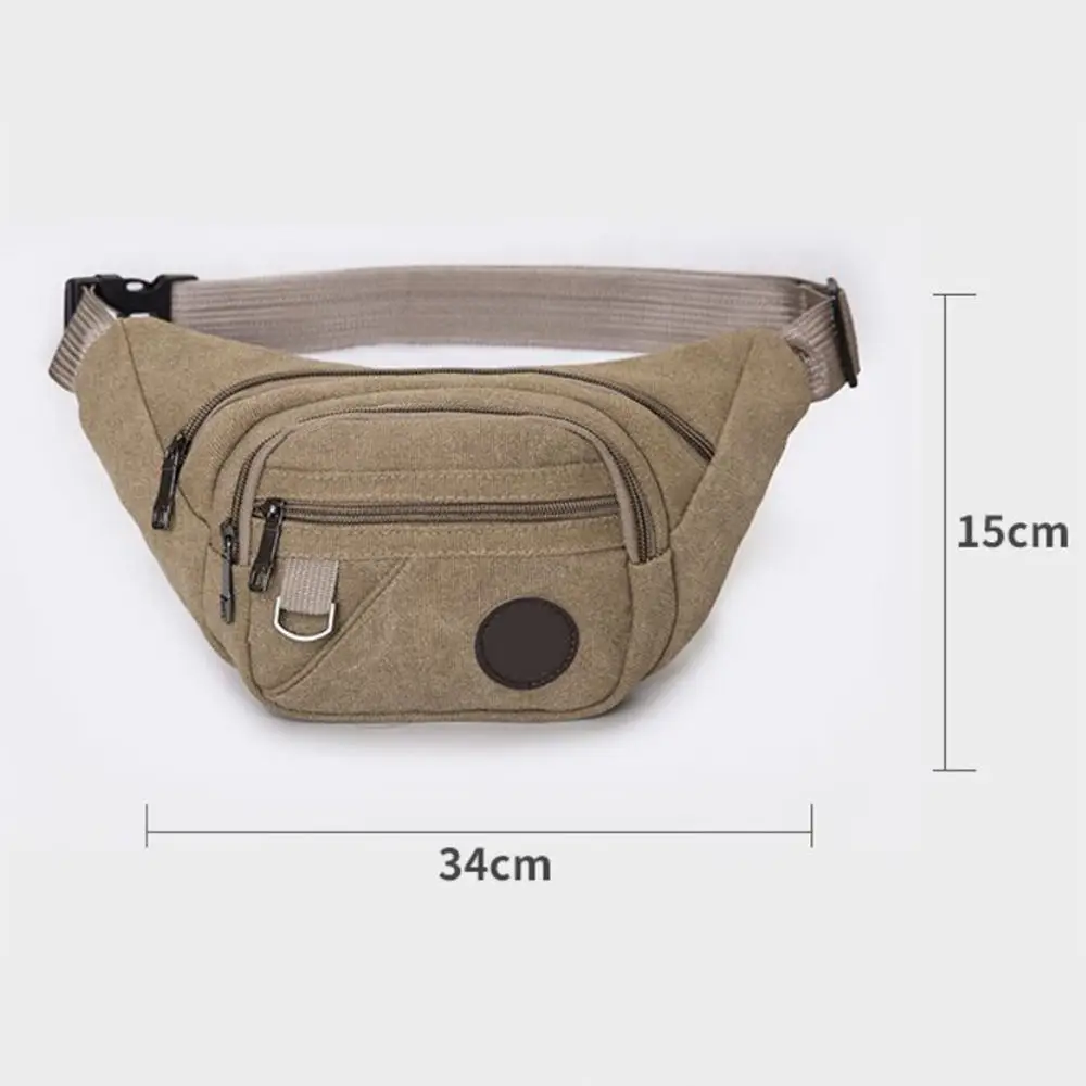 

Canvas Pocket Leisure Waist Bag Outdoor Sports Shoulder Bag Multifunction Running Bag Belt Pouch Packs Fanny Pack