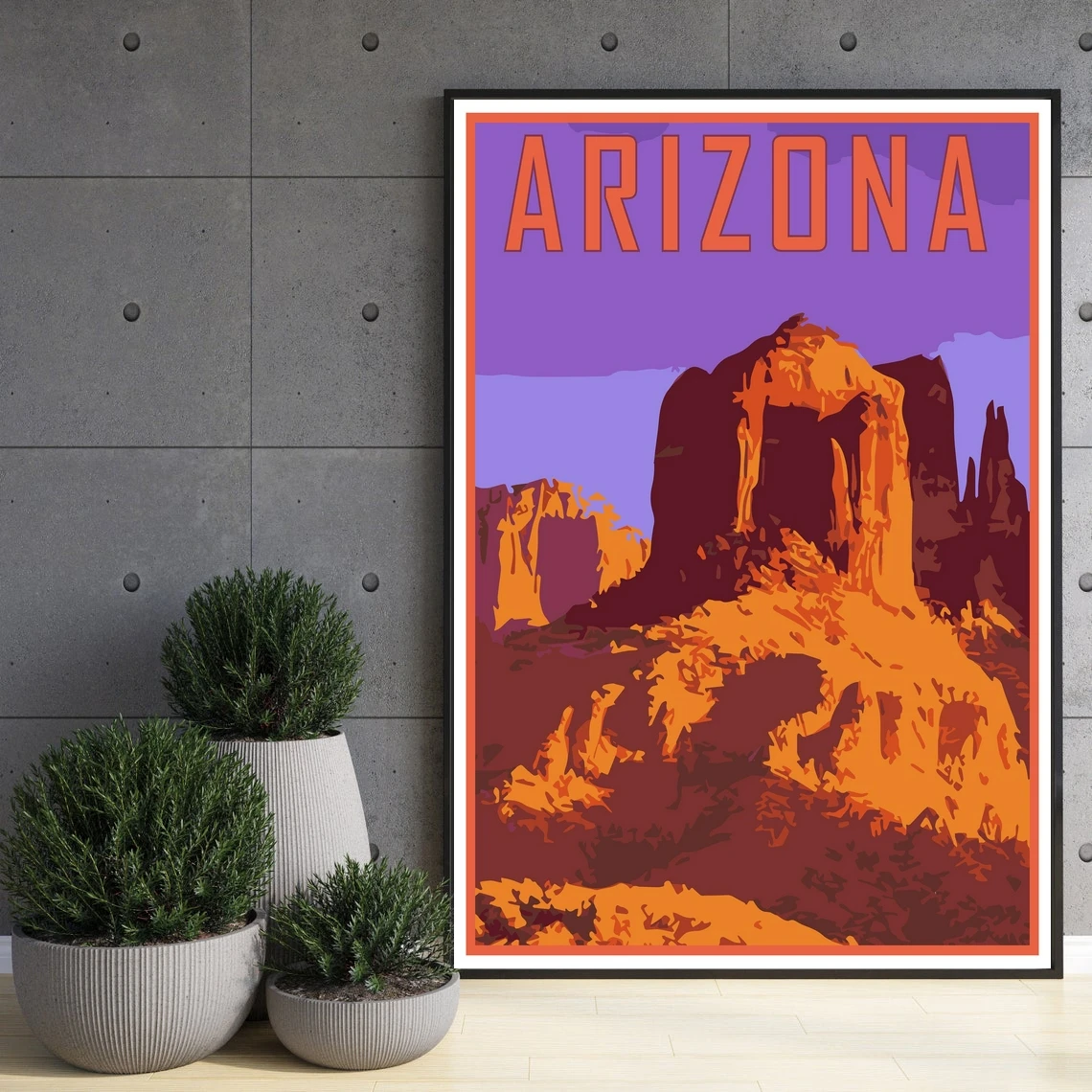 

Постер для путешествий Аризона, Постер в винтажном стиле, для дома, настенное искусство, путешествия, отпуск, сувенир, рамка в комплект не вх...