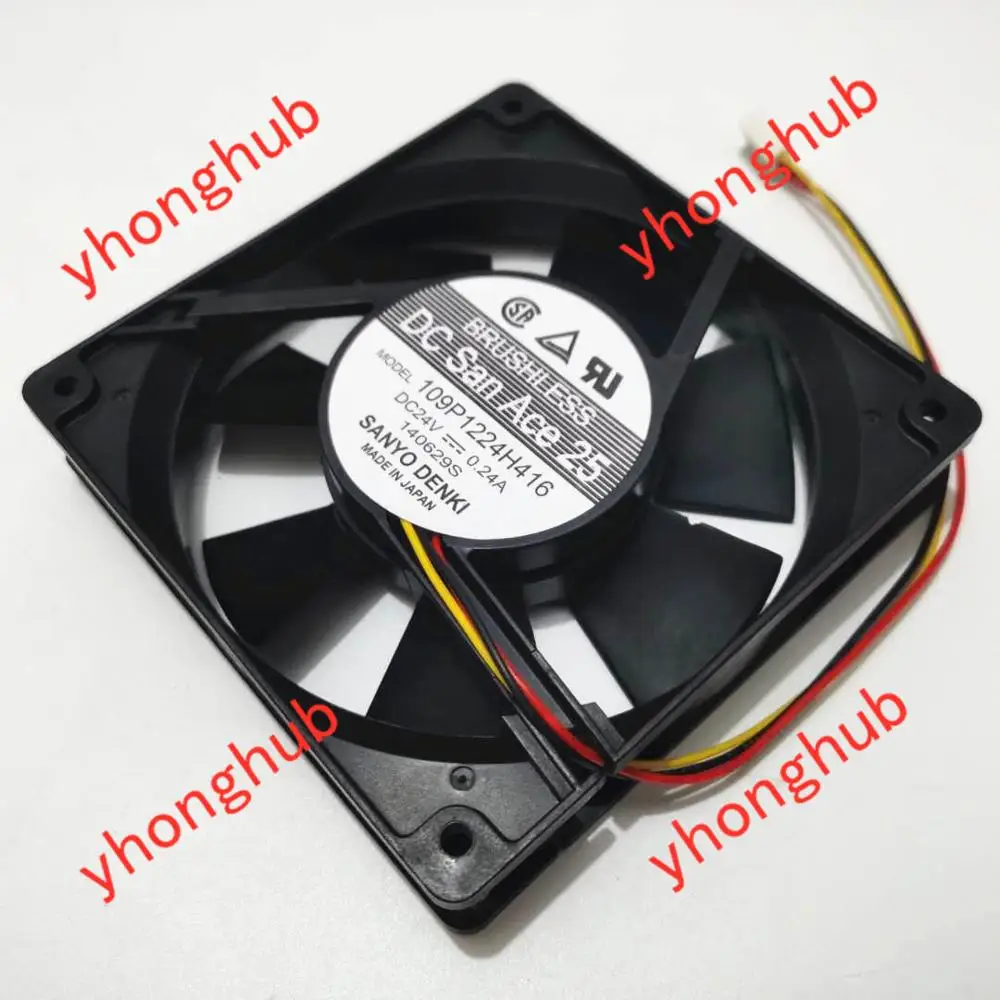 Вентилятор для охлаждения сервера SANYO DENKI 109P1224H416 DC 24 в 120 А 3 провода 120x25 мм|square