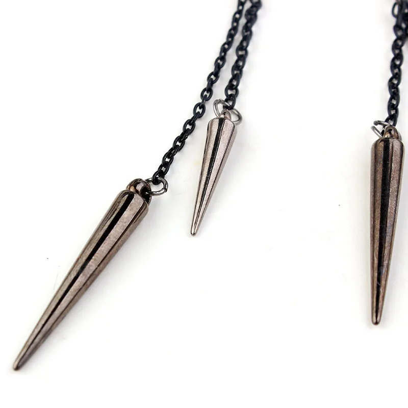 Женские и мужские длинные серьги цепочки панк сережки в стиле ретро серебристые