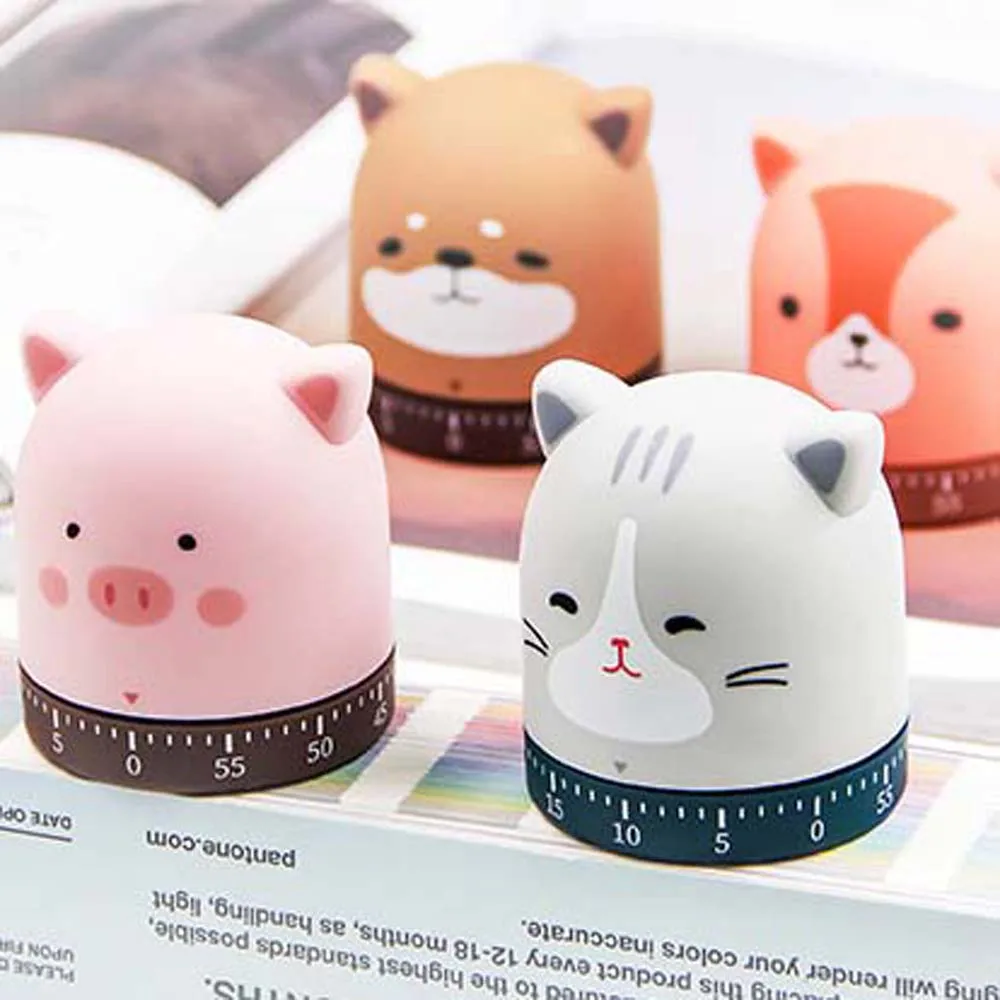 

Cartoon zoo kitchen cooking timer mechanical countdown reminder learning kitchen timer timer