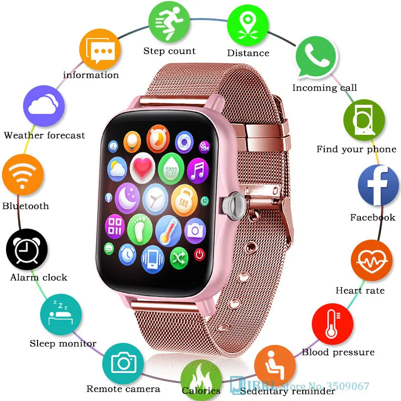 

Смарт-часы P8 Plus для мужчин и женщин, сенсорные водонепроницаемые спортивные цифровые часы с фитнес-трекером, для Android и IOS