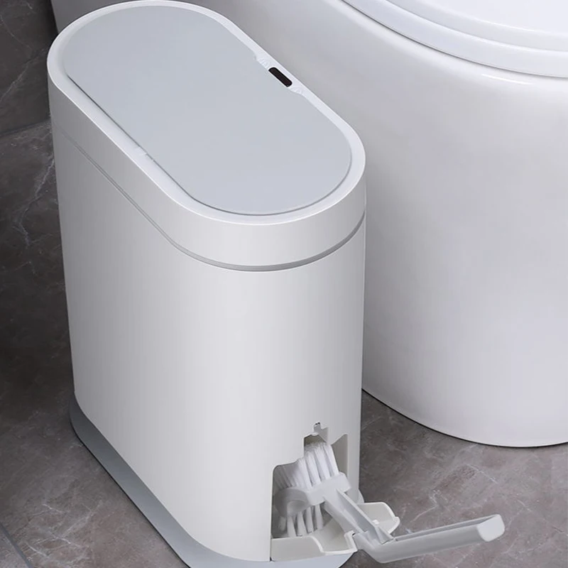 8l inteligente lata de lixo inducao do agregado familiar a prova delectragua toalete eletroi com capa escova de toalete integrad enlarge