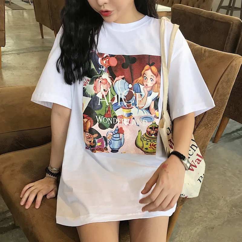 

2020 shirt Super fire short sleeve female cartoon fashion loose sleeve
