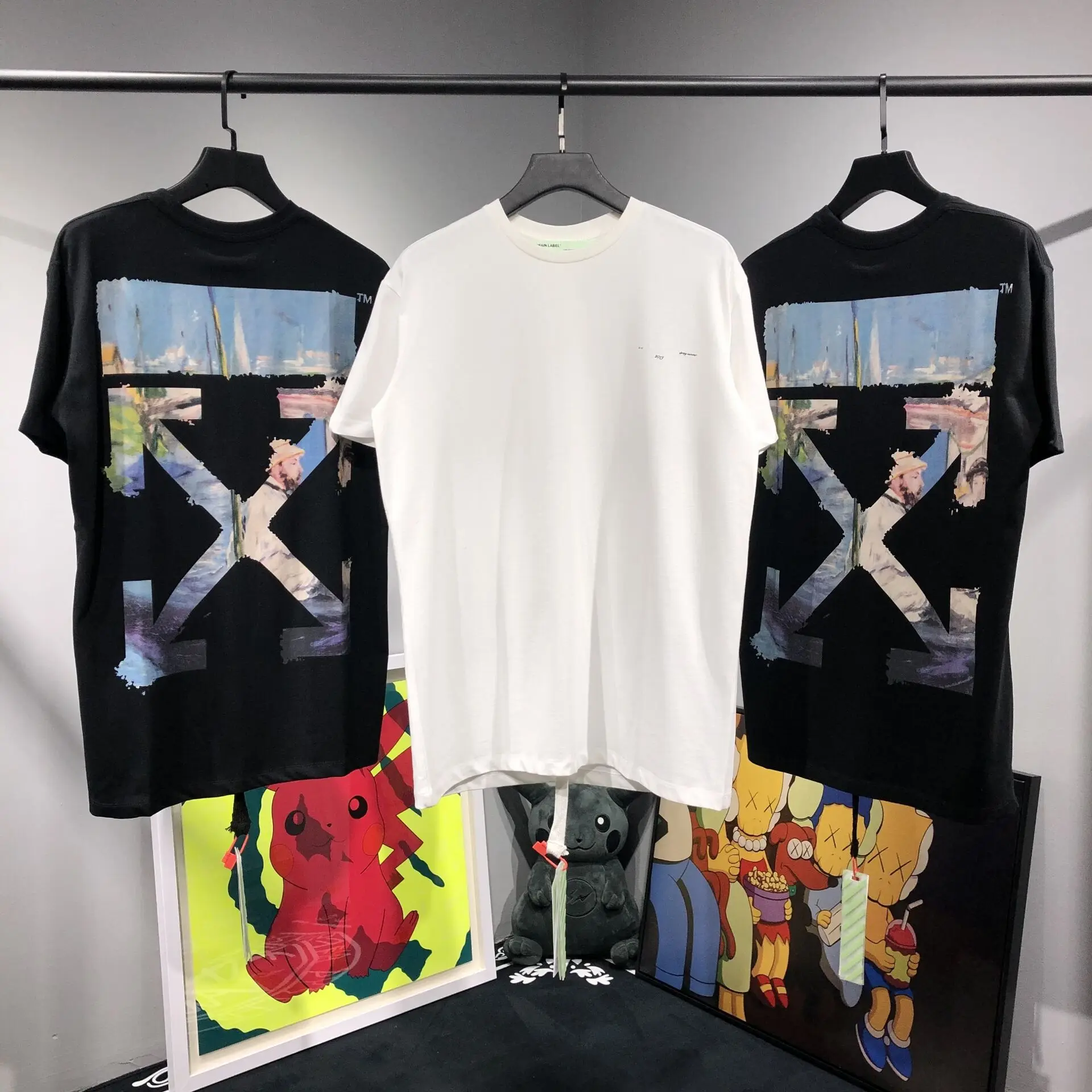 

Oil painting with short sleeves loose arrows couple t-shirts, men's and women's popular logo