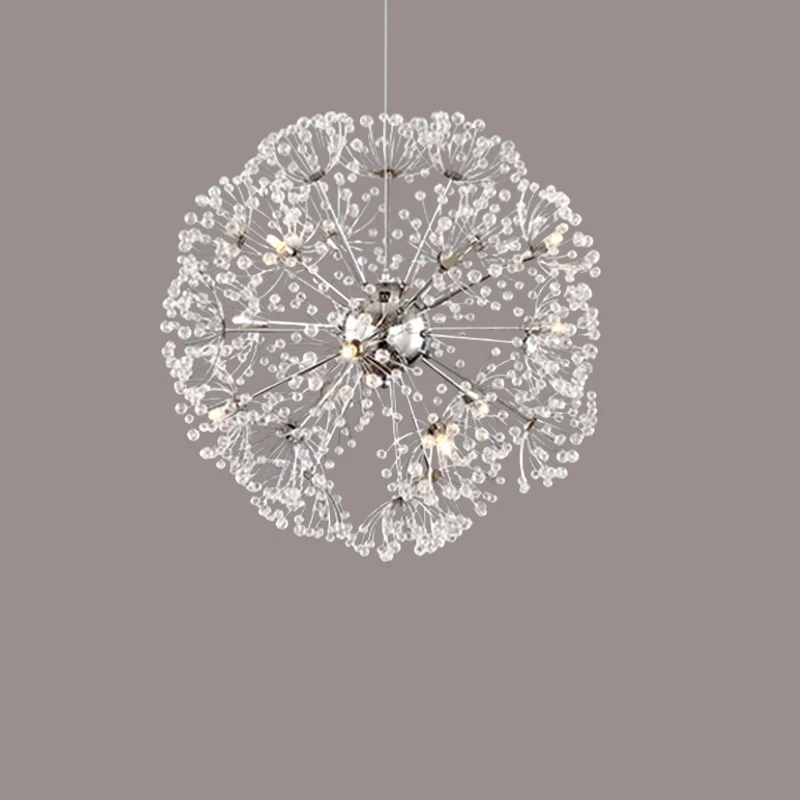 

Nordic personalized luxury romantic bedroom living room LED Crystal Pendant Light creative dandelion restaurant pendant lamp