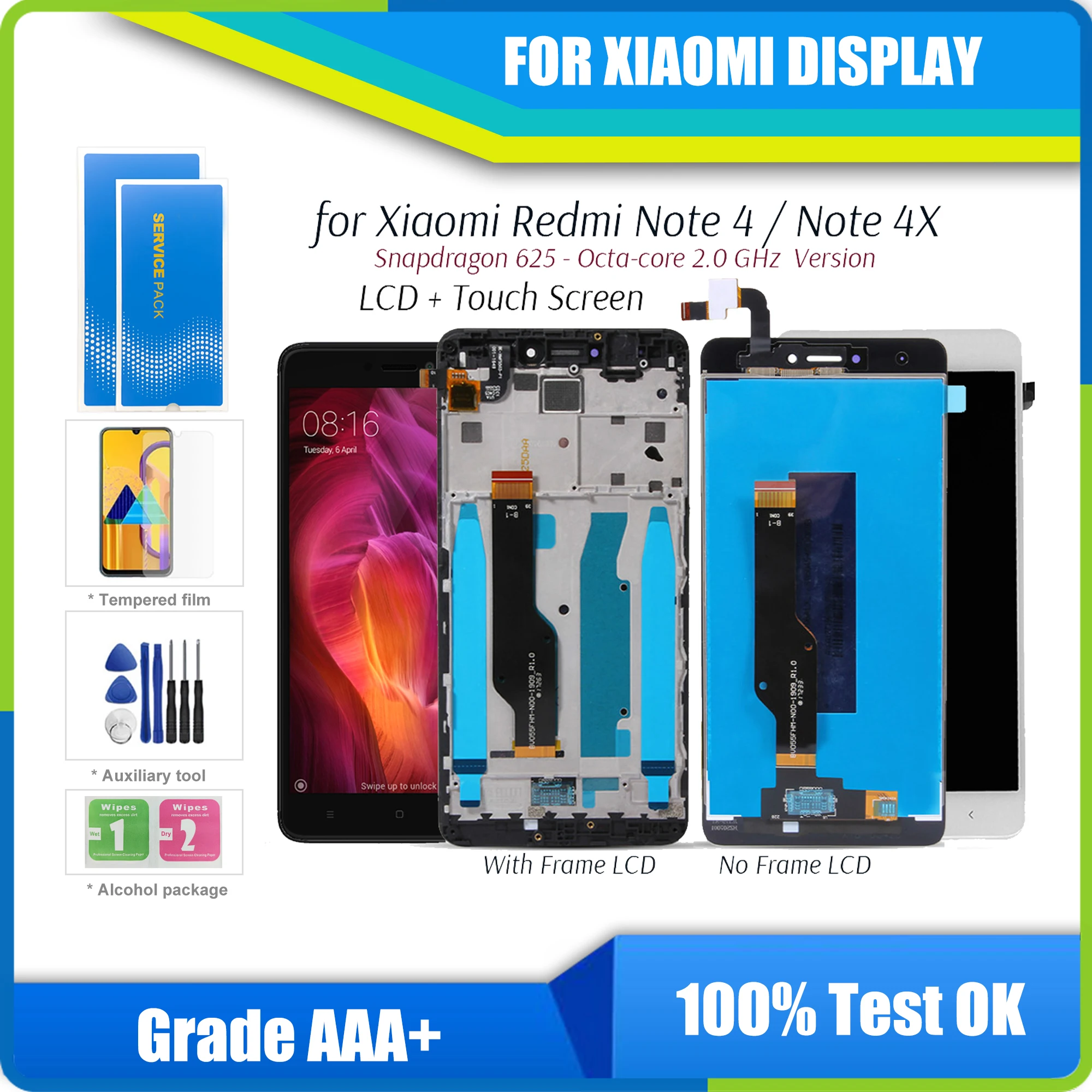 

Дисплей для Xiaomi Redmi Note 4, ЖК-дисплей, сенсорный экран, запасные части для Redmi 4X, Восьмиядерный Snapdragon 625, дисплей 5,5 дюйма