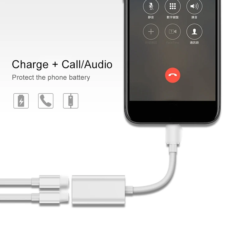 AAAE топ-2 в 1 аудио кабель адаптер для iPhone 7 8 Plus яблок интерфейс наушников