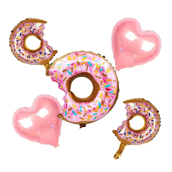 Большой набор воздушных шаров в виде пончика 2 предмета фотофольгированный