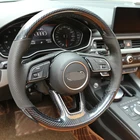 Для Audi A1 (8X) Sportback A3 (8V) A4 (B9) Avant A5 (F5) Q2 черный чехол на руль из углеродного волокна