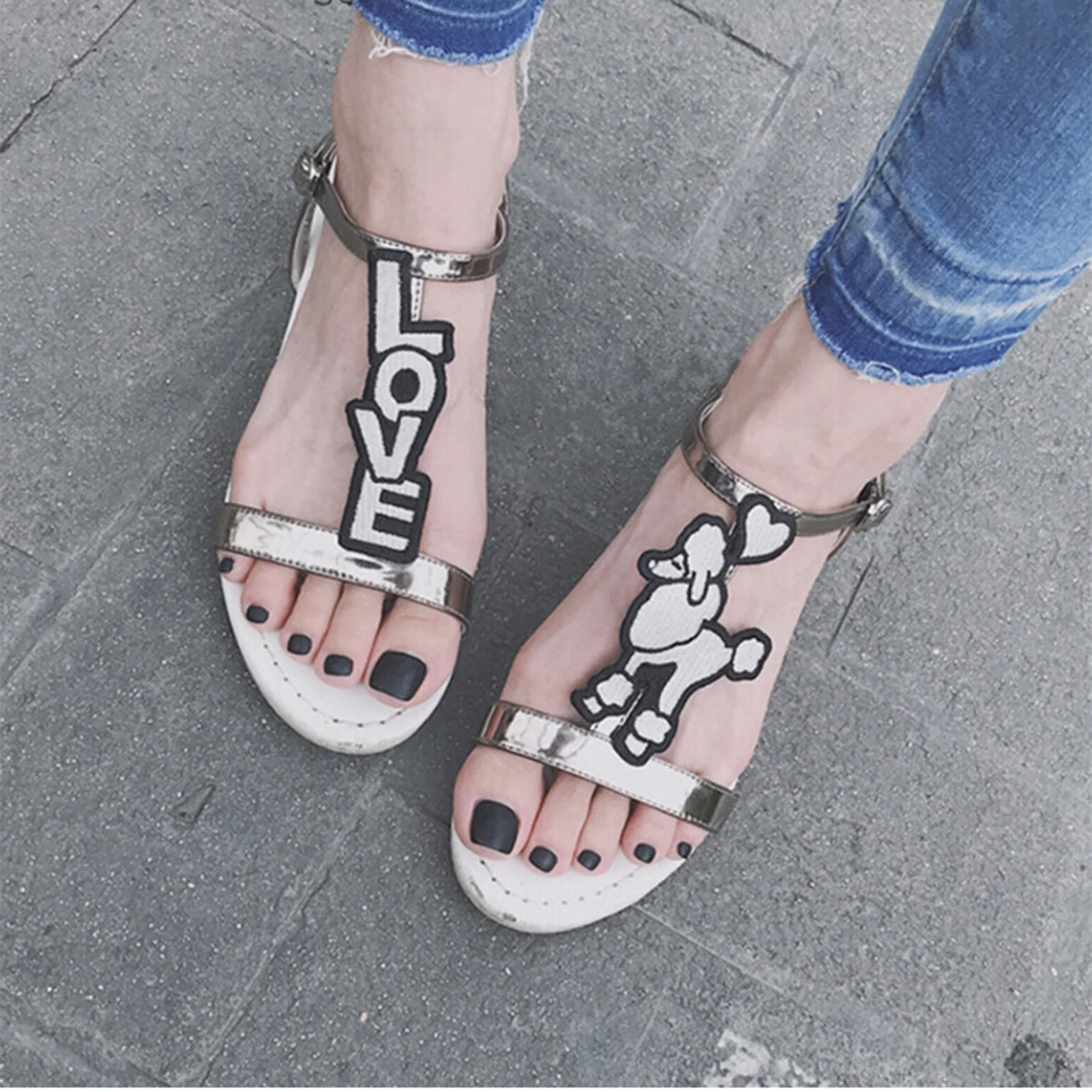 

24pcs Gradients Wear Long Paragraph Fashion Manicure Patch False Toenail Save Time Wearable Jelly Toenail Patch MH88