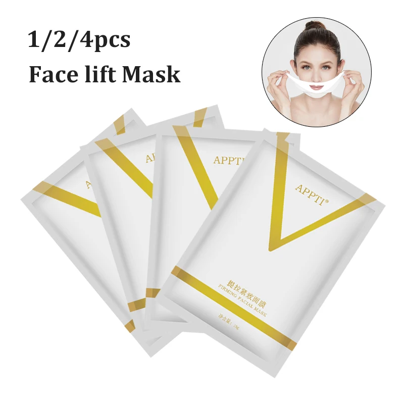 

1/2/4pcs 4D Reduce Double Chin Tape Neck Firming Shape Mask Face Lift Slimming Mask V Line Chin Up Patch US BR Do Dropshipping