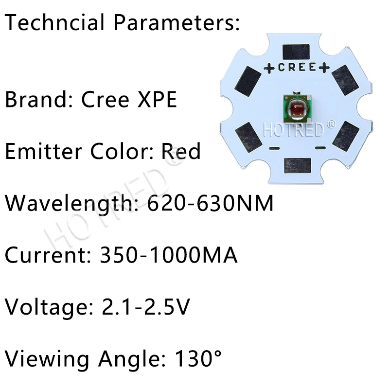 10 шт. Cree XPE XP-E R3 1-3 Вт 3535 красный светодиодный эмиттер красный 620-625nm светодиодный растения растут излучатель с 20/16/14/8 мм печатной платы