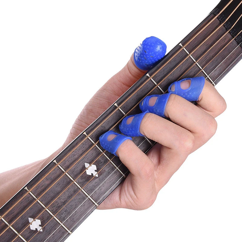 

12pcs Guitar Fingerstyle Fingertip Finger Guards for Playing Ukulele / Electric Guitars Beginners Silicone Rubber Protect Cover