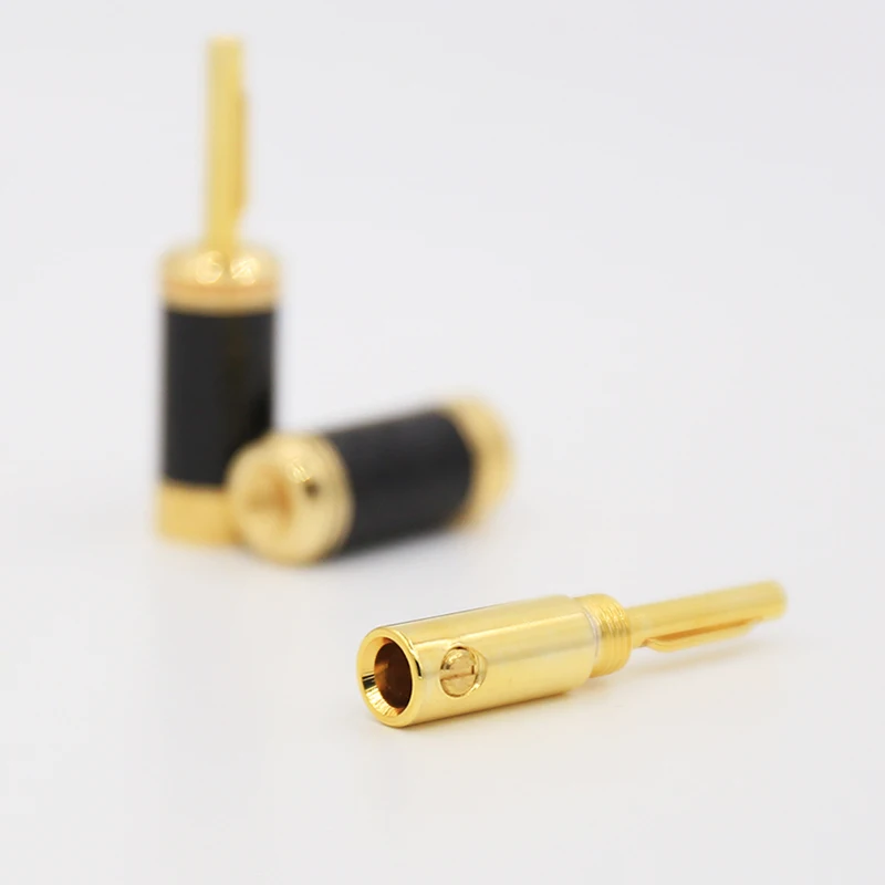 4 шт. позолоченный кабель для колонок в виде банана из углеродного волокна аудио hi