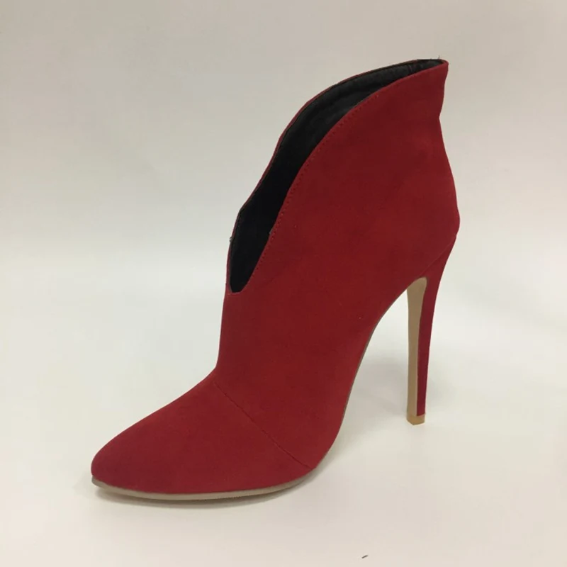 SIMLOVEYO/обувь женские ботильоны однотонная обувь на тонком каблуке 12 см Botas feminina; флоковые ботинки на высоком каблуке botines mujer пикантные B1116