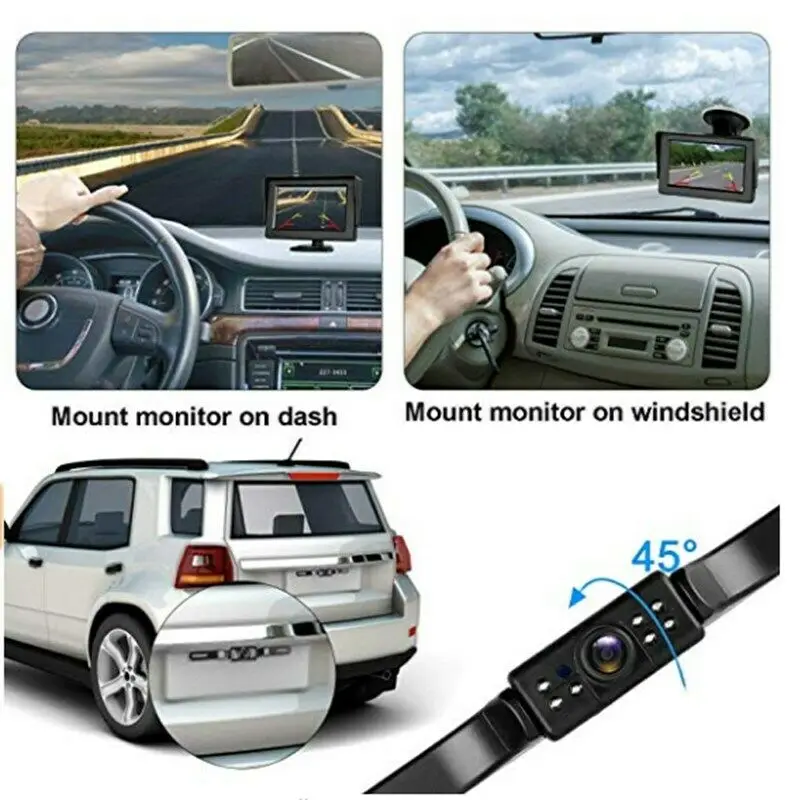 Автомобильный водонепроницаемый монитор системы заднего вида 4 3 &quotlcd HD ночного