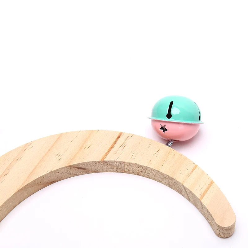 

Parrot Swing Perch Stand Toy Moon Shape Hanging Hammock Bell Bird Cage Chew Toys