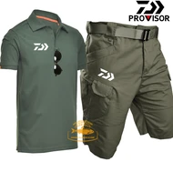 daiwa summer fishing suits breathable short sleeve military airsoft shooting uniform outdoor quick dry hunting shirt pants set