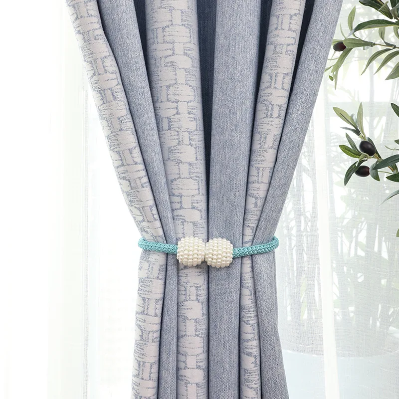 

Simple Thickening High Shading Pure Color Jacquard Chenille New Chinese Style Living Room Balcony Bedroom Curtain