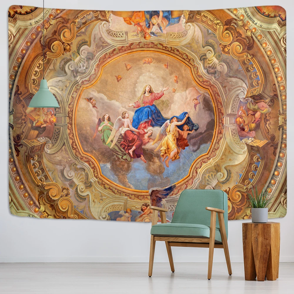 

Christ Jesus Tapestry Wall Hanging Artistic Polyester Fabric Cottage Dorm Wall Art Home Decoration Brown Wall Decoration