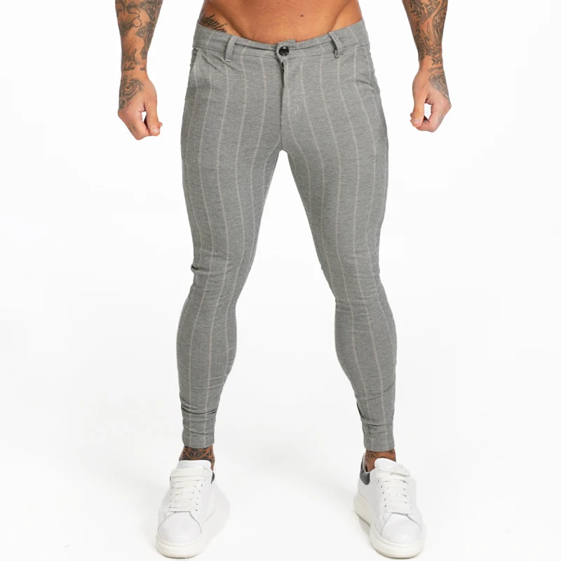 GINGTTO 2019AW Для мужчин s Чино Slim Fit хаки Брюки Чинос Для мужчин эластичные штаны Повседневное ботильоны плотное прилегание уличный стиль zm376