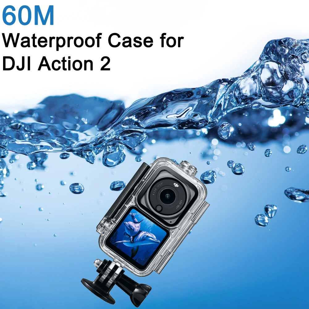 Waterproof Housing Case for DJI Action 2 Protective Shell Underwater Dive Cover Filter Osmo Accessories | Электроника