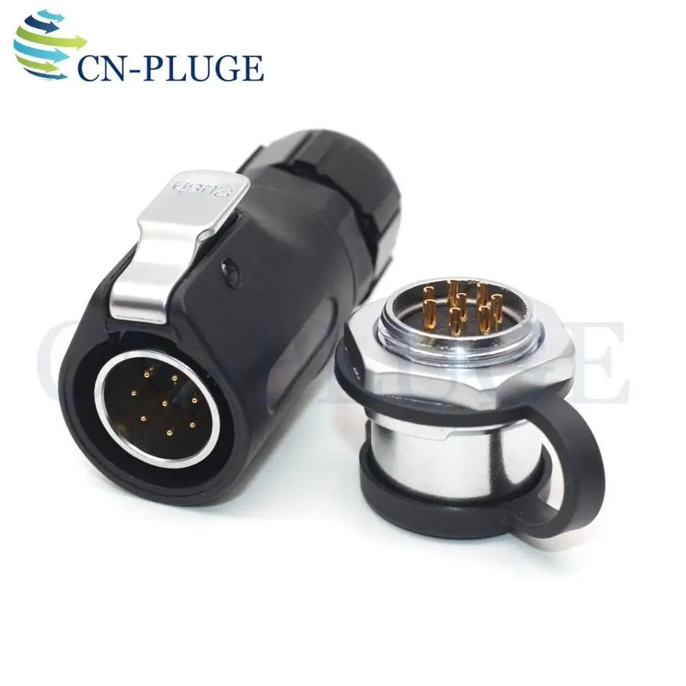 XHP20 8 Pin IP67 Waterproof Bulkhead Electrical Connector Adapter Solar Male Plug Female Socket Industrial AC DC Power Supply |