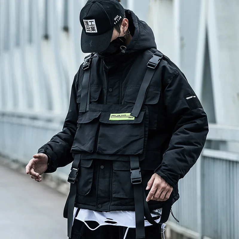 Черные мужские куртки карго американского размера уличная Военная тактическая