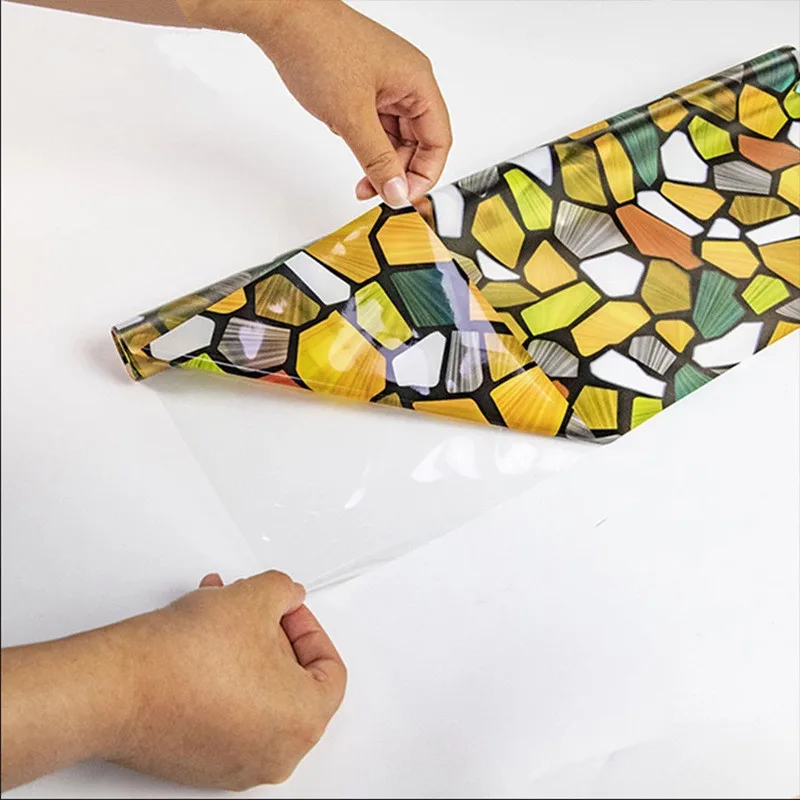 Цветная каменная картина без клея Электростатическая матовая пленка гостиная