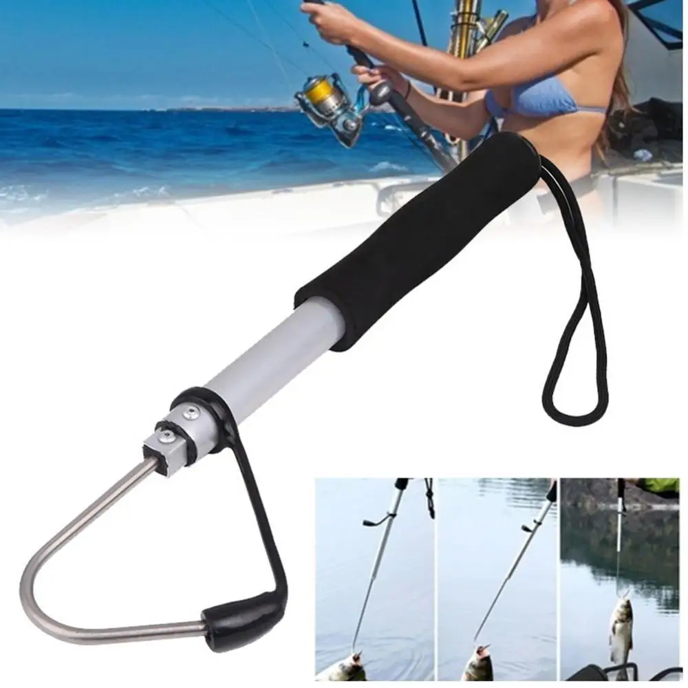 

75% Discounts Hot! Outdoor Tackle Telescopic Gaff Sea Fishing Hook Sharpened Stainless Fish Tool