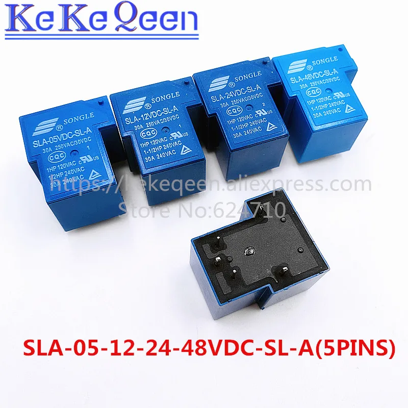 Силовые реле SLA-05VDC-SL-A SLA-12VDC-SL-A SLA-24VDC-SL-A SLA-48VDC-SL-A 5V 12V 24V 48V 30A 5PIN T90 a, группа нормально разомкнутых
