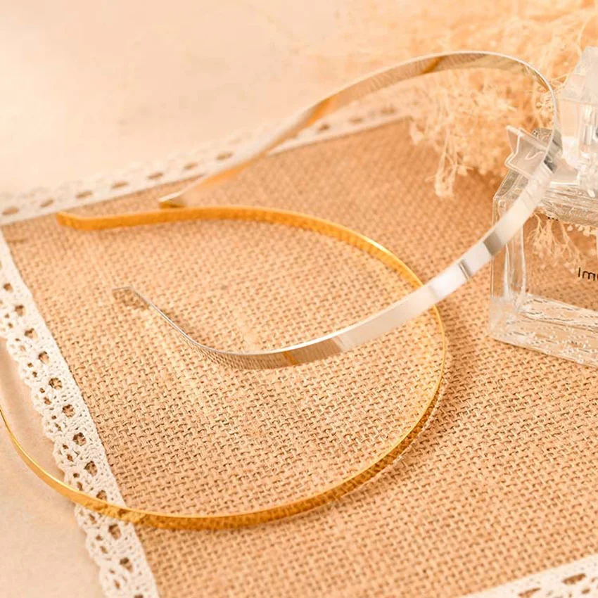 Ободок для волос декоративный серебристый/Золотой/черный 5/7/10 мм |