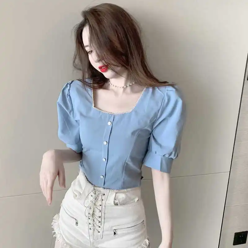 Шить чувство дизайна в ретро стиле с квадратным воротником короткий наряд до