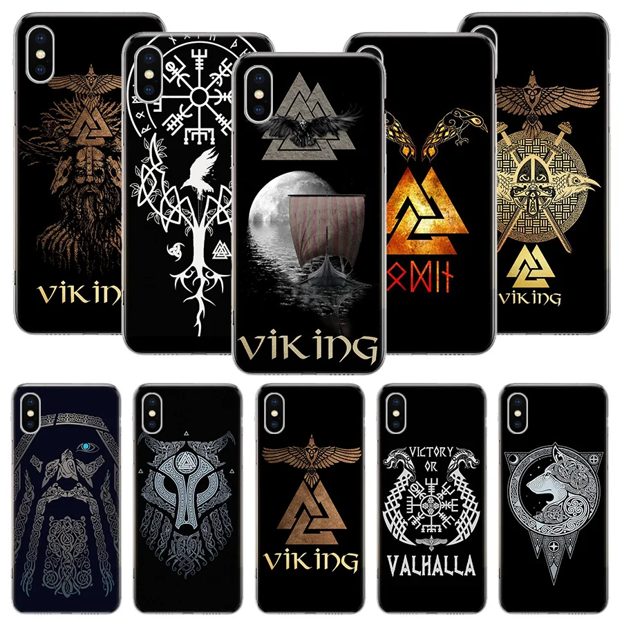

Viking Vegvisir Odin Nordic Phone Case For iPhone 11 12 13 Pro XS XR X Max 7 8 6 6S Plus Mini + 5 SE Pattern Customized Coque Co