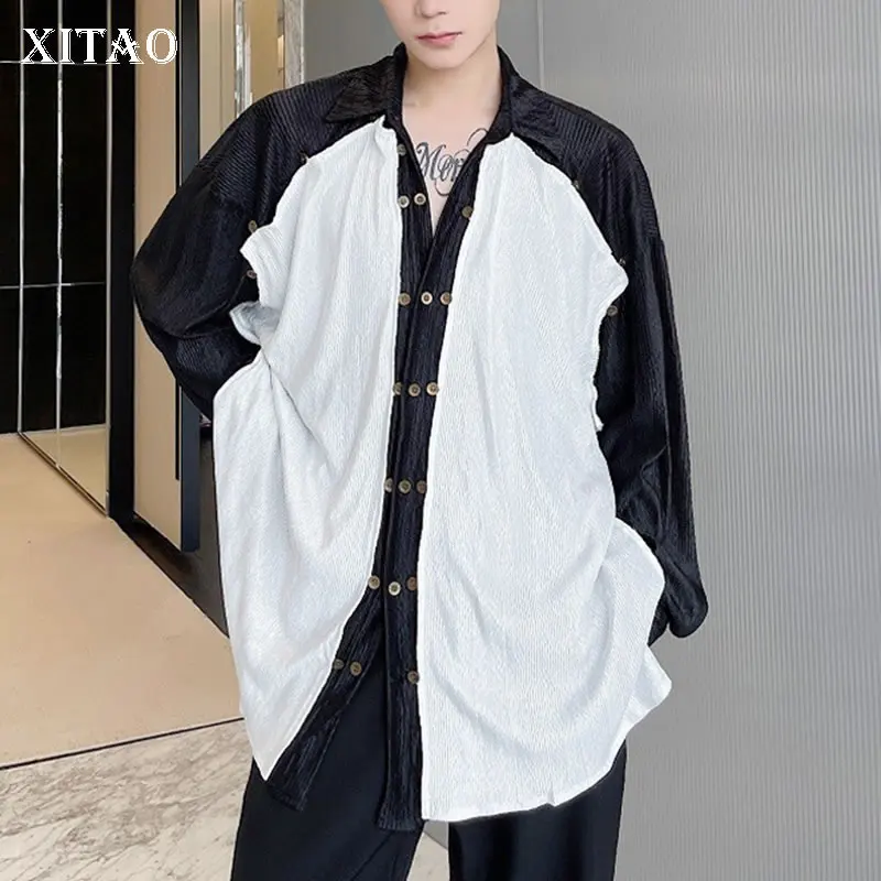 

XITAO, хит, цветная блузка, модная, новинка, женская, плиссированная, с длинным рукавом, богиня, вентилятор, повседневный стиль, свободная, 2021, ос...