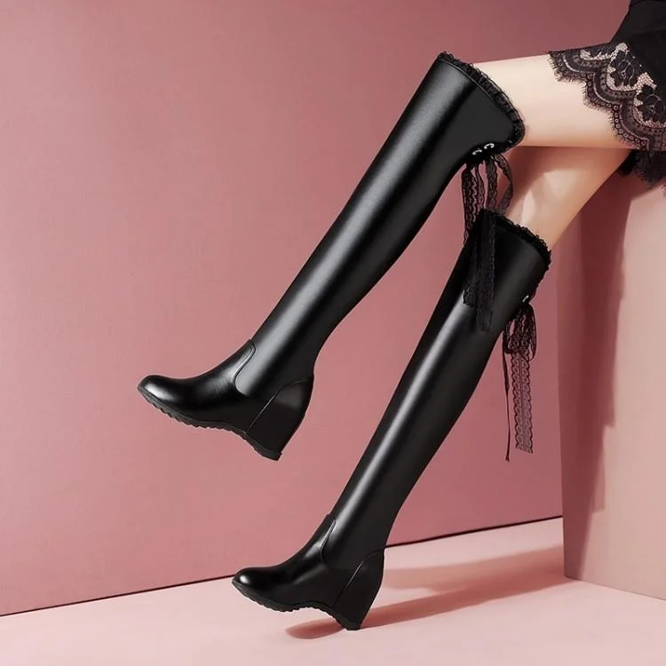 

Knee High Boots Women's High Heels in Winter Black Beautiful Leg Boots Appear Thin in Autumn and Winter Versatile Knight Boots