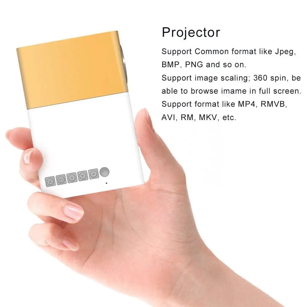 Светодиодный мини проектор с высоким разрешением ультра портативный HD 1080P HDMI USB