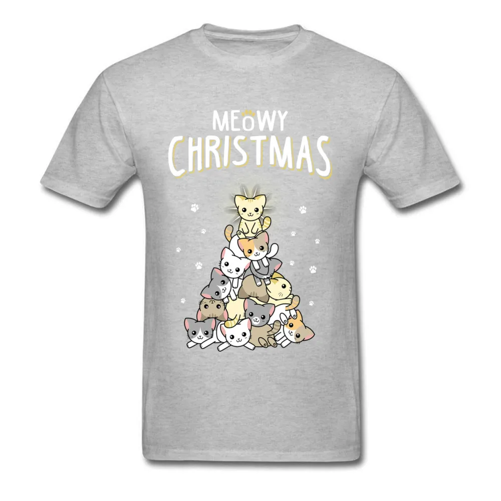 Футболка мужская с рисунком кошки милая мультяшная рубашка Рождественская