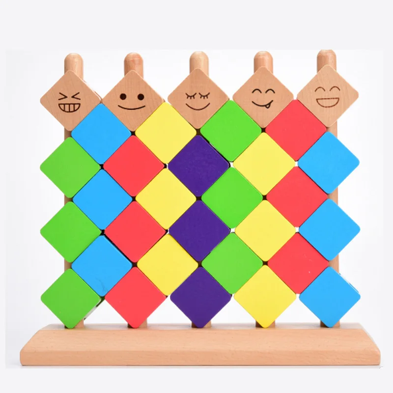 Детские деревянные радужные строительные блоки большие игрушки из цельного